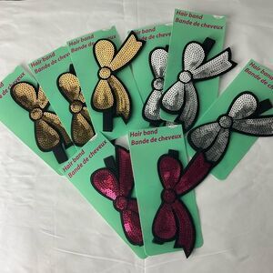 Bundle of 8 Sequins Bow elasticized headbands